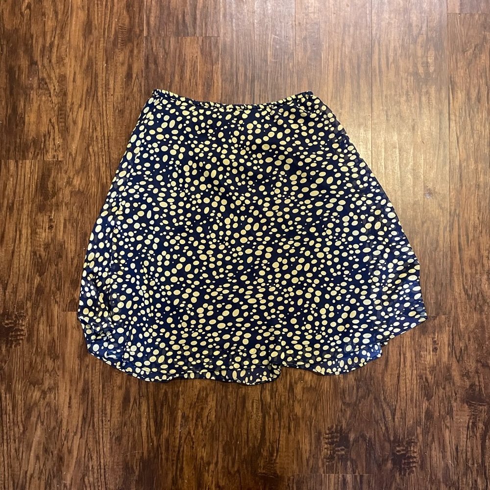 Navy and Cream Polka Dot Skirt